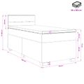 vidaXL Posteľ s boxspringom a matracom a LED Tmavosivá 90 x 190 cm