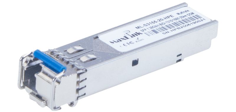 MaxLink 1.25G SFP optický modul HP, WDM(BiDi), SM, Tx 1310/Rx1550nm, 20km, 1x LC konektor, DDM, HPE