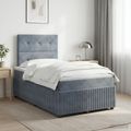 vidaXL Posteľ boxspring s matracom Tmavosivá 120 x 200 cm Zamat