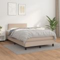 vidaXL Boxspring posteľ+matrac, kapučínová 120x190cm, umelá koža