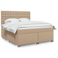 vidaXL Boxspring posteľ s matracom kapučínová 180x200 cm umelá koža