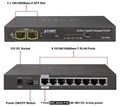 Planet GSD-1002M Switch, 8 x 10/100/1000 + 2 x 100/1000 Combo port, management, PoE-in napájení