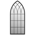 vidaXL Záhradné zrkadlo čierne 100x45 cm exteriérové železo
