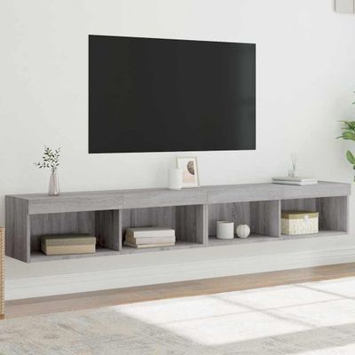 vidaXL TV skrinky s LED svetlami 2 ks sivé sonoma 100x30x30 cm