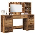 vidaXL Toaletný stolík 3 ks Staré drevo 78,5 x 41 x 135 cm