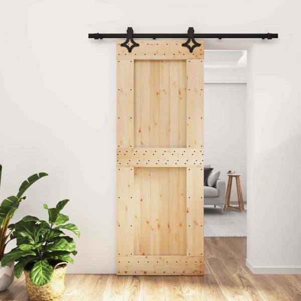 vidaXL Posuvné dvere Prírodná a čierna 80 x 210 cm