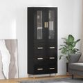 vidaXL Highboard so zásuvkou Čierny dub 69,5 x 34 x 180 cm