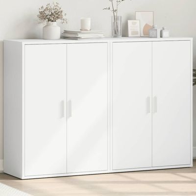 vidaXL Komody 2 ks biele 60x31x84 cm kompozitné drevo