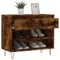vidaXL Botník dymový dub 70x36x60 cm spracované drevo