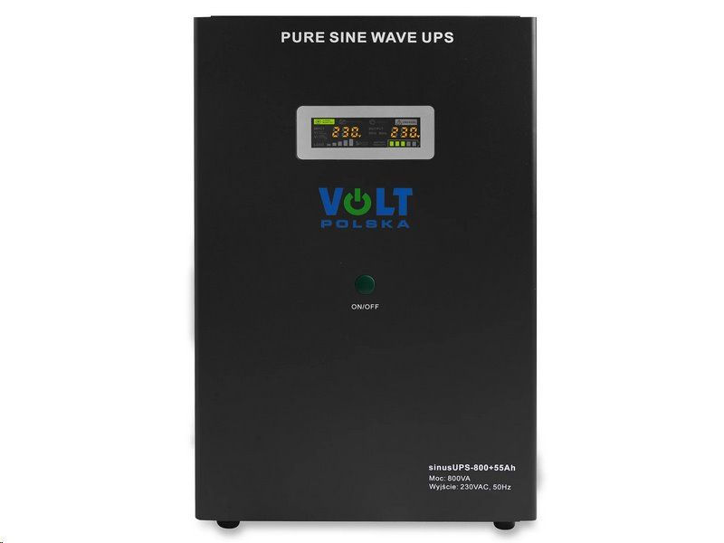 Záložný zdroj VOLT POLSKA SINUS UPS 800 + AKU 55Ah / 800VA / 500W