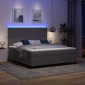vidaXL LED box s pružinami Svetlo šedá a biela 180 x 200 cm