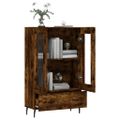 vidaXL Vysoká skrinka dymový dub 69,5x31x115 cm kompozitné drevo