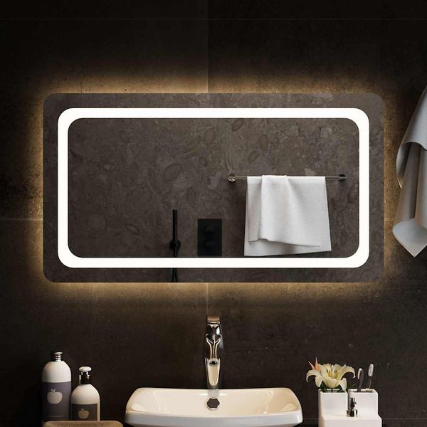 vidaXL LED kúpeľňové zrkadlo 90x50 cm