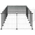 vidaXL 28-panelová klietka pre domáce zvieratá čierna 210x70x35 cm oceľ