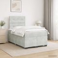 vidaXL Posteľ boxspring s matracom Svetlosivá 120 x 200 cm Zamat