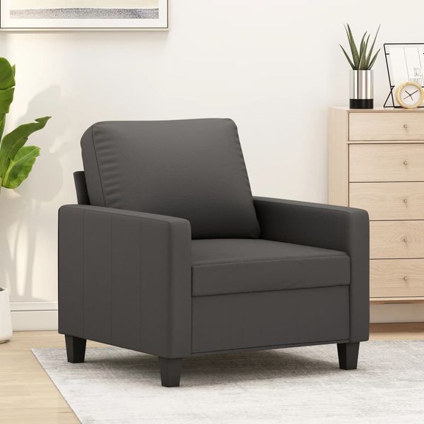 vidaXL Kreslo sivé 60 cm umelá koža