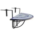 vidaXL Závesný stolík na balkón, modro biely, mozaikový