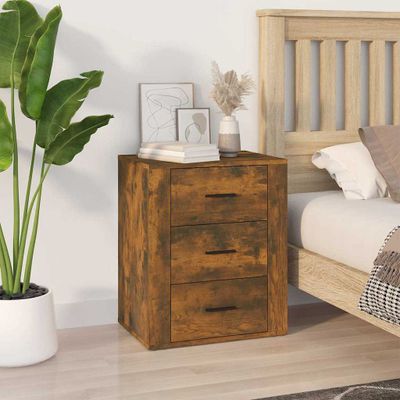 vidaXL Nočný stolík dymový dub 50x36x60 cm spracované drevo