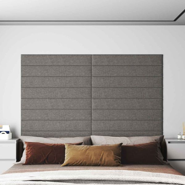 vidaXL Nástenný čelník 12 pcs 90 x 15 cm Svetlosivá látka