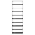 VidaXL Stojan na topánky 10-vrstvový sivý 54x28x158 cm netkaná látka