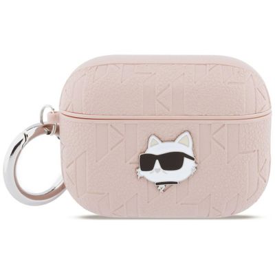 Karl Lagerfeld Monogram Choupette Head puzdro pre AirPods Pro 3 ružová
