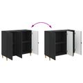 vidaXL Servírovacia skriňa Čierna 89 x 34,5 x 80 cm Kompozitné drevo