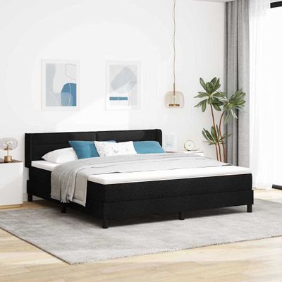 vidaXL Posteľ s pružinovým rámom Čierny 200 x 180 cm látka