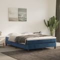 vidaXL Matrac s taštičkovými pružinami stredná tvrdosť tmavomodrá 140x200x20 cm zamat