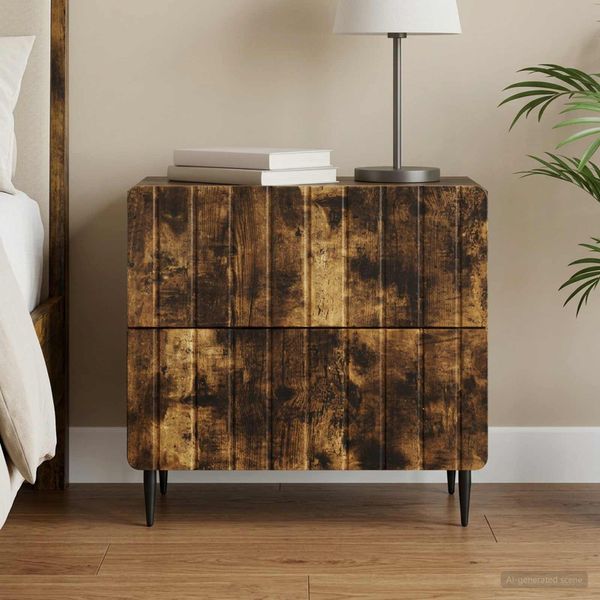 vidaXL Nočný stolík Dymový dub 62 x 34,5 x 49,5 cm Kompozitné drevo