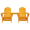 vidaXL Záhradné stoličky Adirondack+stolík, jedľový masív, oranžové