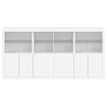 vidaXL Komoda s LED svetlami biela 202x37x100 cm