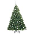 vidaXL Umelý vianočný stromček s 300 LED-i Zelená 180 cm PE a PVC