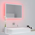 vidaXL Kúpeľňové zrkadlo s LED, biele 60x8,5x37 cm, akryl
