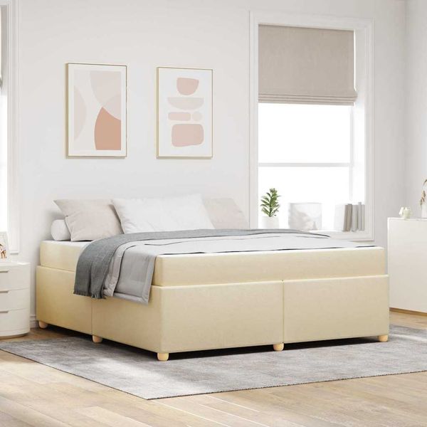 vidaXL Rám postele s matracmi Krémová 180 x 200 cm látka
