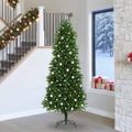 vidaXL Vianočný stromček s 300 LED-i so stojanom Zelená 240 cm PE