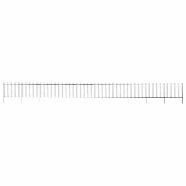 vidaXL Záhradný plot s vrchnou časťou z ocele 1781,5x150 cm čierny