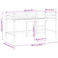 vidaXL Detská vyvýšená posteľ rebrík čierna 90x200 cm masívna borovica