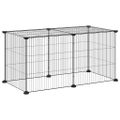 vidaXL 8-panelová klietka pre domáce zvieratá čierna 70x35x35 cm oceľ
