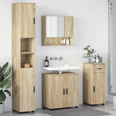 vidaXL Sada kúpeľňového nábytku 4 ks Sonoma dub 61 x 35 x 64 cm