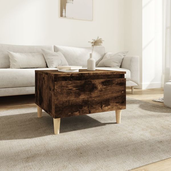 vidaXL Bočný stolík dymový dub 50x46x35 cm spracované drevo