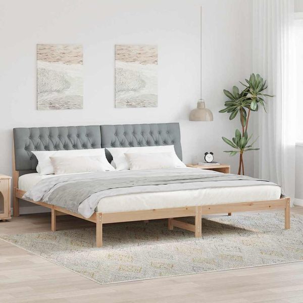 vidaXL Rám postele s čalúneným čelom Hnedá 200 x 200 cm