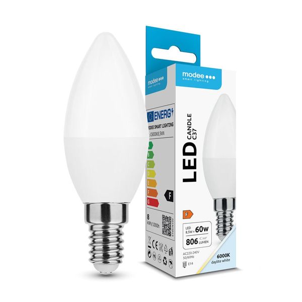 Modee LED Candle žiarovka C37 8,5W E14 806lm studená biela (ML-C6000K8,5WN)