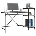 vidaXL Stôl s policami sivá sonoma 135x50x90cm spracované drevo železo