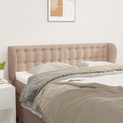 vidaXL Čelo postele so záhybmi kapučínové 147x23x78/88 cm umelá koža
