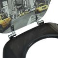 WC sedadlo s vekom z MDF, potlač "New York"