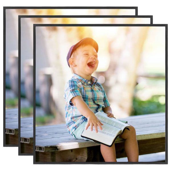 vidaXL Fotorámiky na stôl, koláž 3 ks, čierne 30x30 cm, MDF