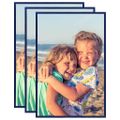 vidaXL Fotorámiky na stenu alebo stôl 3 ks modré 28x35 cm MDF