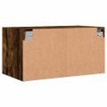 vidaXL Bočná skrinka so sklenenými dvierkami dymový dub 68,5x37x35 cm