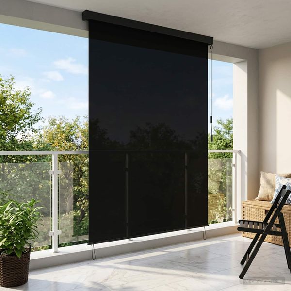vidaXL Roleta Čierna 140 x 250 cm Textil a hliník