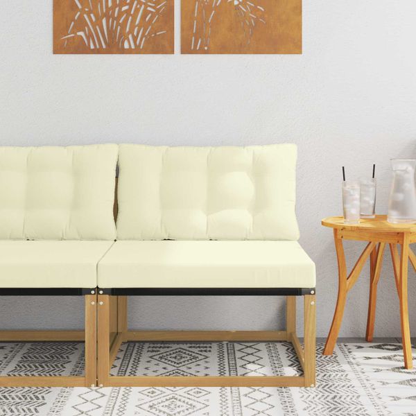 vidaXL Záhradná stredná sedačka s vankúšom Biela 79 x 83 x 73 cm oceľ